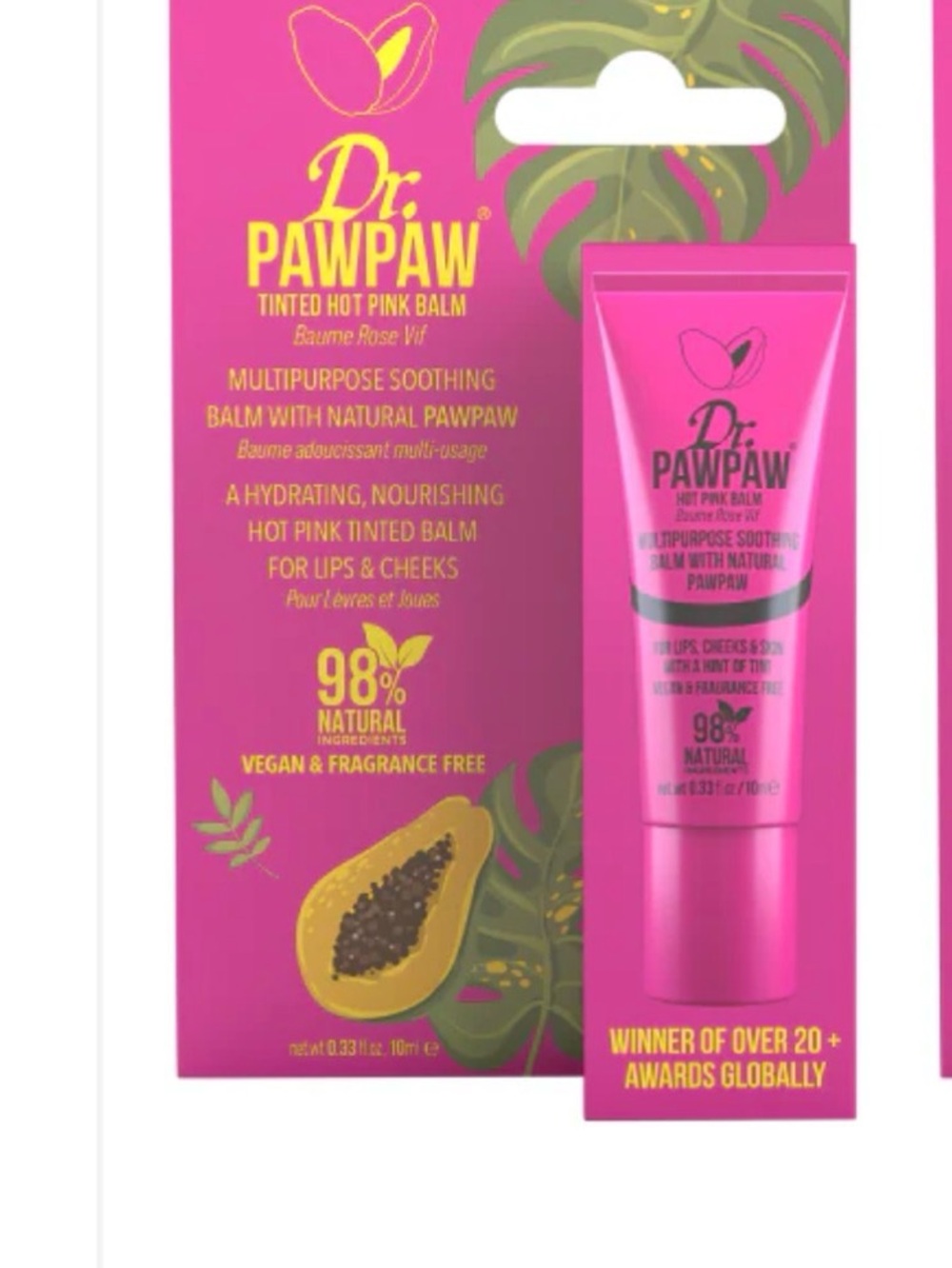 Tinted Hot Pink Balm - Hydrating Multipurpose Lip & Cheek Tint